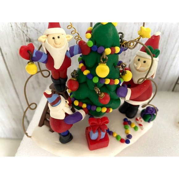 Christmas Figurine, Handmade vintage Reindeer Santa Was Sleigh - Picture 6 of 13